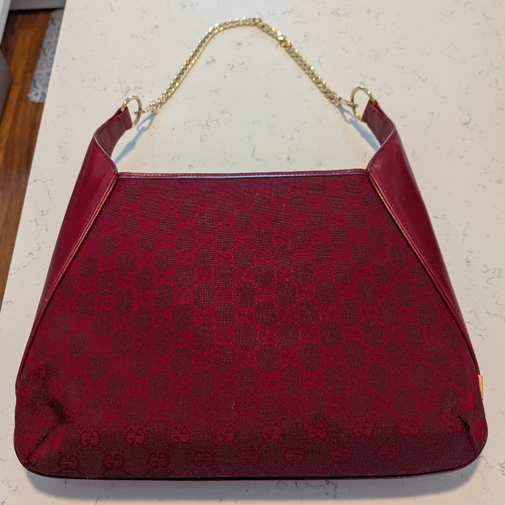 ❌ SOLD ❌ Dark red vintage Gucci 1973 shoulder bag - with dust bag - Picture 6 of 17